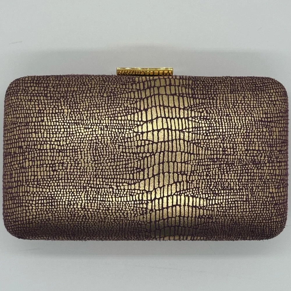 TARTE Hard Clutch Bag Gold and Deep Purple - Picture 2 of 8